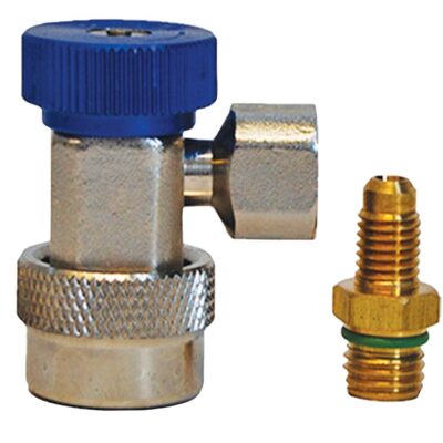 Raccord rapide R134a BP 90° M1/4" à robinet spécial climatisation véhicule - AC 9186 - CLAS Equipements