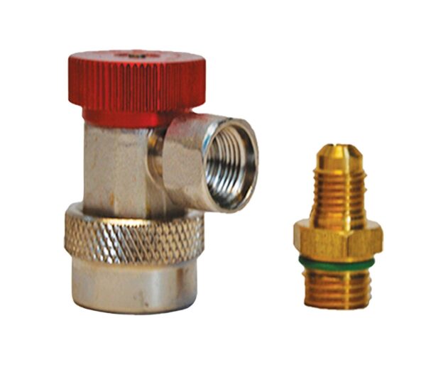 Raccord rapide R134a HP 90° M1/4" à robinet spécial climatisation véhicule - AC 9191 - CLAS Equipements