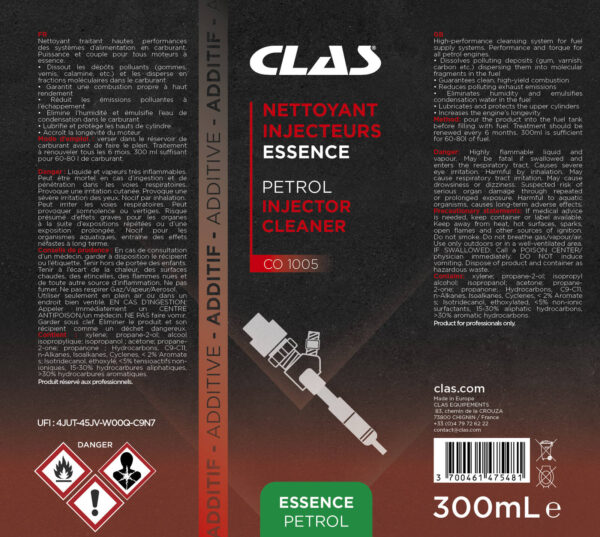 Nettoyant injecteurs essence 300mL - CO 1005 - CLAS Equipements – Image 2