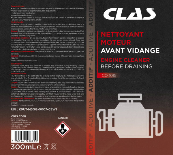 Nettoyant moteur avant vidange 300ml - CO 1015 - CLAS Equipements – Image 2