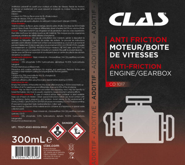 Anti friction moteur/boîte de vitesses 300ml - CO 1017 - CLAS Equipements – Image 2