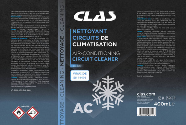 Nettoyant circuits de climatisation 400ml - CO 1019 - CLAS Equipements – Image 3