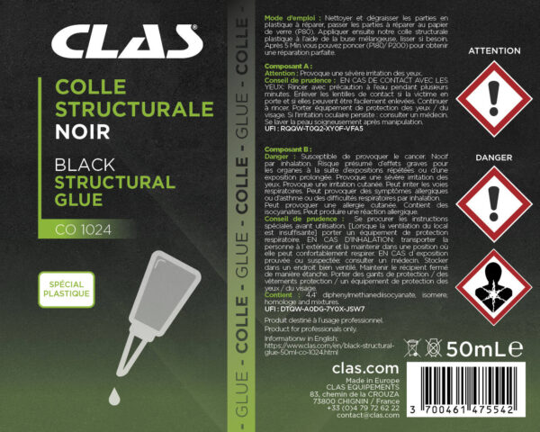 Colle structurale noire 50ml - CO 1024 - CLAS Equipements – Image 2