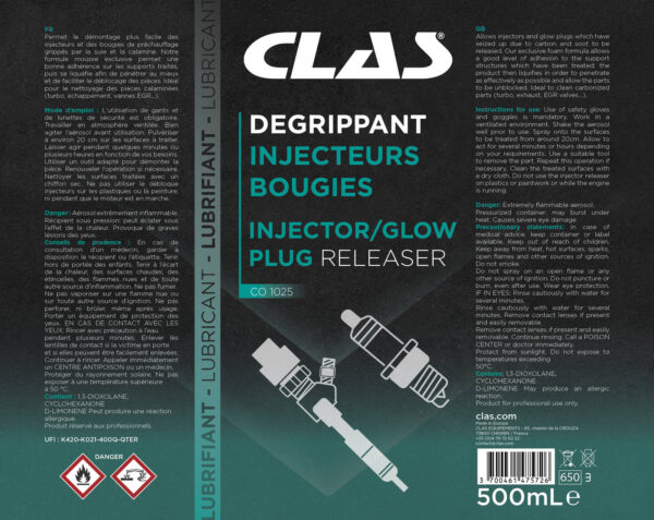 Dégrippant injecteurs/bougies 500ml - CO 1025 - CLAS Equipements – Image 2