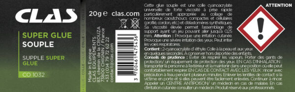 Super glue souple 20g (cyano-acrylate) - CO 1032 - CLAS Equipements – Image 2