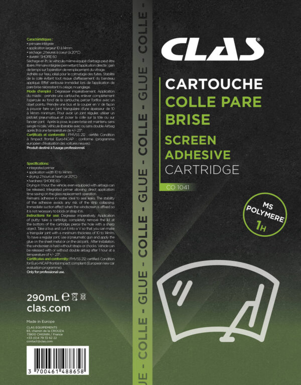 Cartouche colle pare brise 290ml - CO 1041 - CLAS Equipements – Image 2