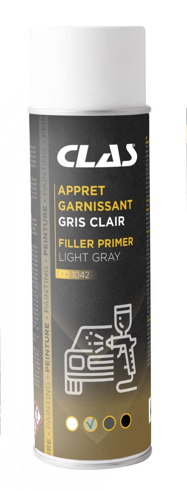 Apprêt garnissant gris clair 500ml spécial carrosserie - CO 1042 - CLAS Equipements