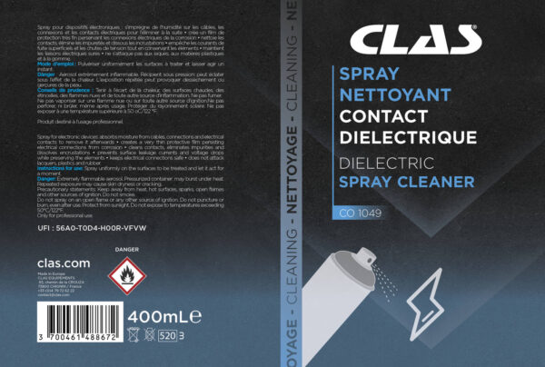 Spray nettoyant contacteurs électriques 400ml - CO 1049 - CLAS Equipements – Image 2