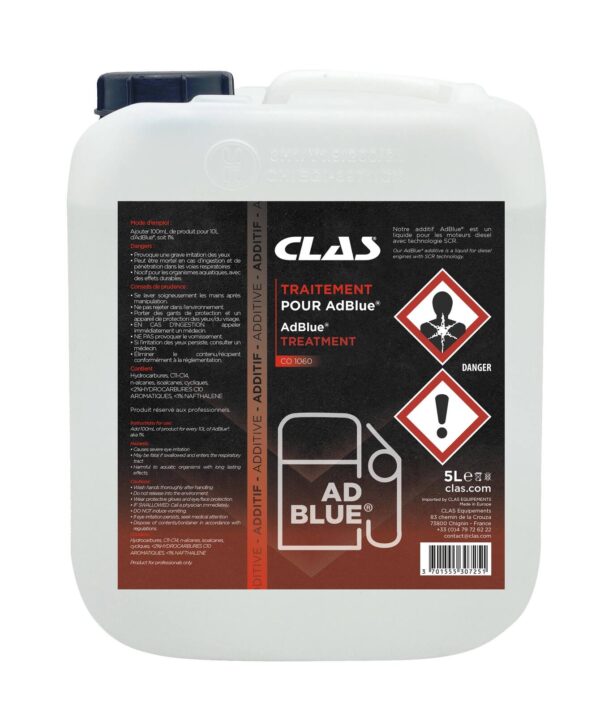 Bidon 5L additif anti-cristallisant AdBlue - CO 1060 - CLAS Equipements
