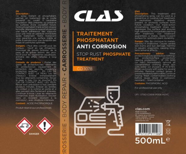 Traitement phosphatant anti corrosion 500ml- CO 1078 - CLAS Equipements – Image 2