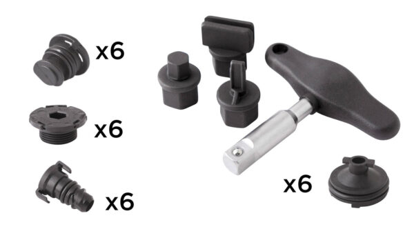 Assortiment 24 bouchons + clés écrous de vidange plastique - CO 1095 - CLAS Equipements