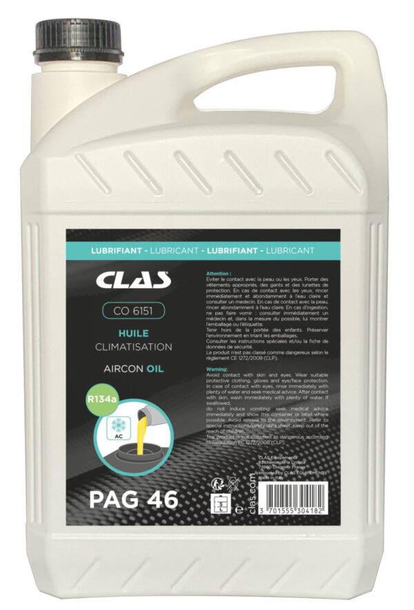 Huile climatisation PAG 46 5l pour gaz R134a - CO 6151 - CLAS Equipements
