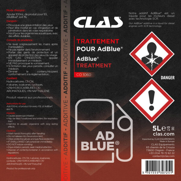 Bidon 5L additif anti-cristallisant AdBlue - CO 1060 - CLAS Equipements – Image 3