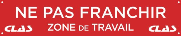Banderole signalisation "Limite zone de travail" 100 x 20cm - EG 0015 - CLAS Equipements