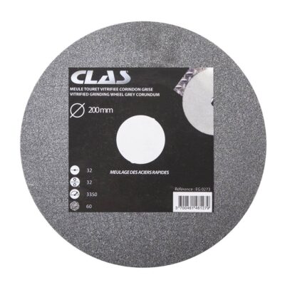 Meule touret vitrifiée corindon grise 200x32x32mm grain 60 - EG 0273 - CLAS Equipements