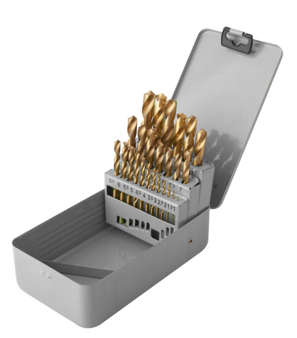 Coffret 25 forets HSS-TiN pour perçage des aciers - EG 0670BL - CLAS Equipements
