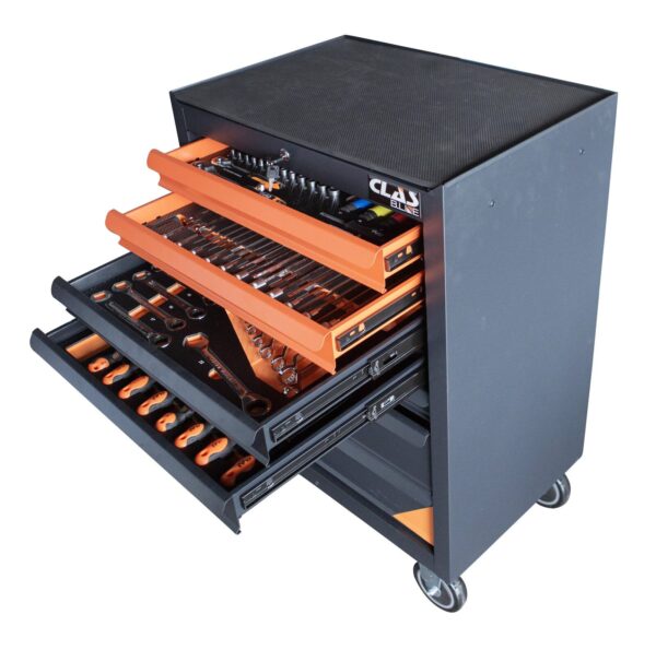 Servante 7 tiroirs + 214 outilsServante 7 tiroirs + 214 outils- EG 1100BL - CLAS Equipements – Image 2
