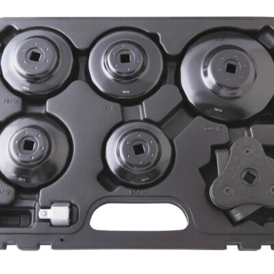 Coffret 6 clés à filtres multimarque + adaptateur 1/2" à 3/8" - HU 1995BL - CLAS Equipements