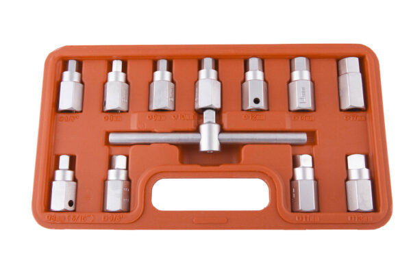 Coffret 11 embouts vidange 3/8" + clé en T - HU 2002BL - CLAS Equipements
