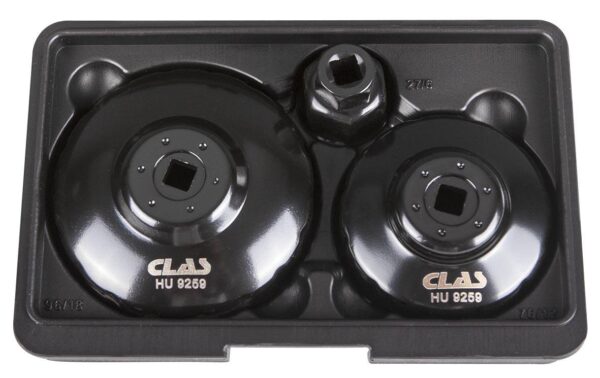 Coffret 3 clés filtres à huile ø 96x18, 76x12 et 27*6 pans 3/8" Renault/Nissan/Dacia/Opel - HU 9259 - CLAS Equipements