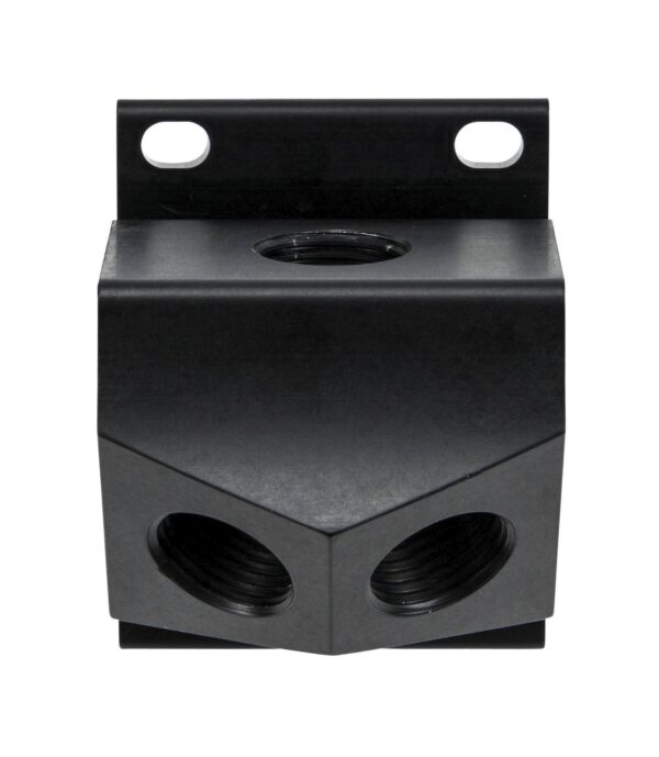Applique murale alu 1 entrée F 3/4"G x 2 sorties F1/2"G purge à percer 1/4" pour réseau d'air comprimé - KR 7080 - CLAS Equipements