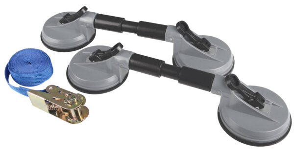 Paire de ventouses ø115mm 60Kg + sangle à cliquet 4,7M - OC 0550BL - CLAS Equipements