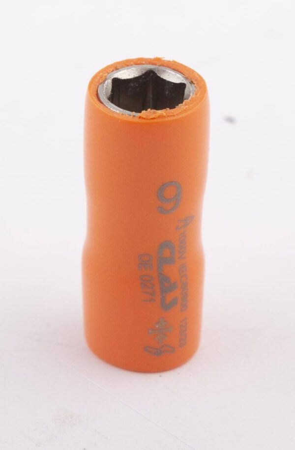Douille 6 pans femelle isolée 9mm 1/4'' 1000V VDE IEC 60900 CrV - OE 0271 - CLAS Equipements