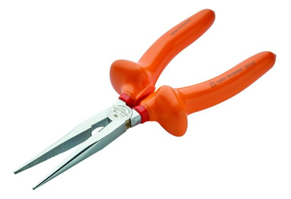 Pince téléphone à longs becs demi ronds droits isolée 1000V premium IEC 60900 en Crv - OE 0526 - CLAS Equipements