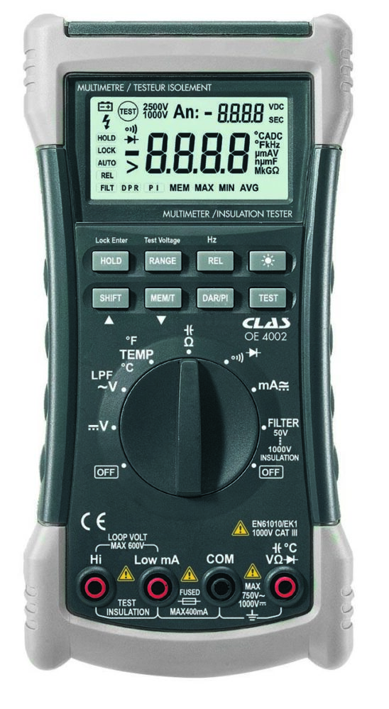 Multimètre megohmMètre et testeur d'isolement 1000v cat. iii - OE 4002 - CLAS Equipements
