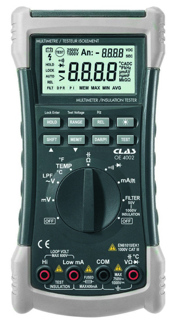 Multimètre megohmMètre et testeur d'isolement 1000v cat. iii - OE 4002 - CLAS Equipements