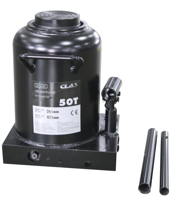 Cric bouteille 50T Ht. de levage 265 à 425 mm - OH 4550 - CLAS Equipements
