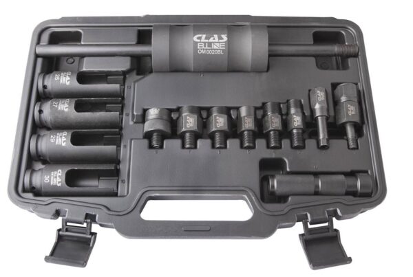 Coffret 14 pcs masse à inertie + adaptateurs extraction injecteurs - OM 0020BL - CLAS Equipements