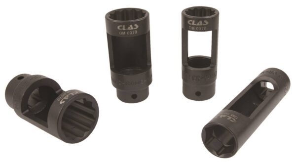 Coffret 4 douilles 1/2" 12 pans CrV pour pose et dépose porte-injecteurs - OM 0070 - CLAS Equipements