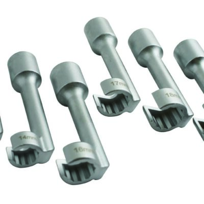 Douilles ouvertes déportées 1/2" 12pans ø12-14-16-17-18-19mm CrV pour extraction injecteurs - OM 0080 - CLAS Equipements