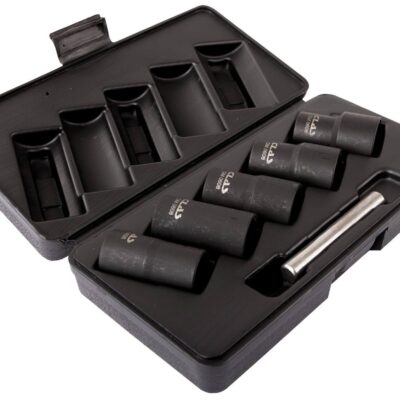 Coffret 5 douilles choc helicoïdales écrous endommages ø17-ø27mm Cr-Mo- OM 0608 - OM 0608 - CLAS Equipements