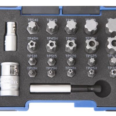 Coffret 23 pcs d'embouts TS plus / Torx plus 1/4" et 3/8" CrV - OM 0645 - CLAS Equipements