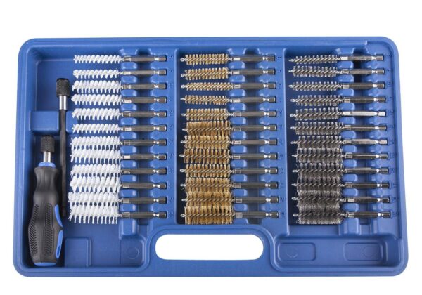 Coffret 38 pcs de brosses métal, nylon, laiton 8 à 19 mm pour nettoyage puits d'injecteurs - OM 0666 - CLAS Equipements