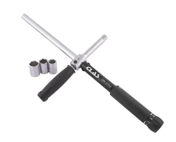 Clé dynamométrique en croix 1/2" 70-170Nm L. 490mm + 3 Douilles 17, 19 et 21 mm - OM 0755 - CLAS Equipements