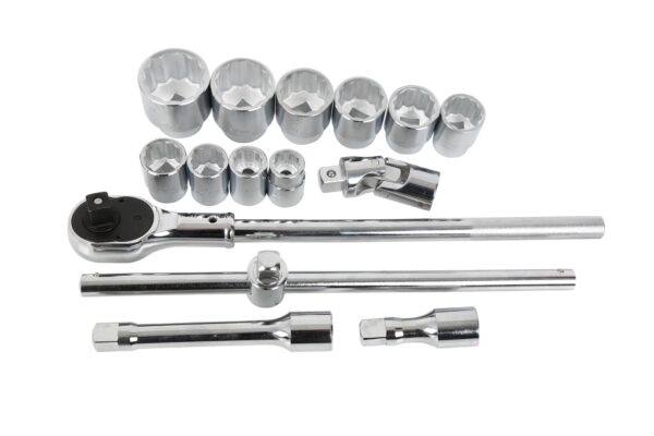 Composition cliquet+10 douilles 12 pans 3/4" 22-50mm - OM 2355BL - CLAS Equipements