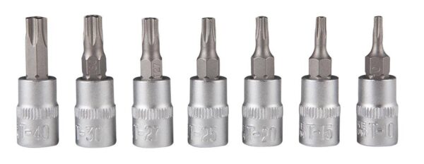 Jeu 7 douilles embouts ts 1/4" Ts10-ts15-ts20-ts25-ts27-ts30-ts40 - OM 7006 - CLAS Equipements