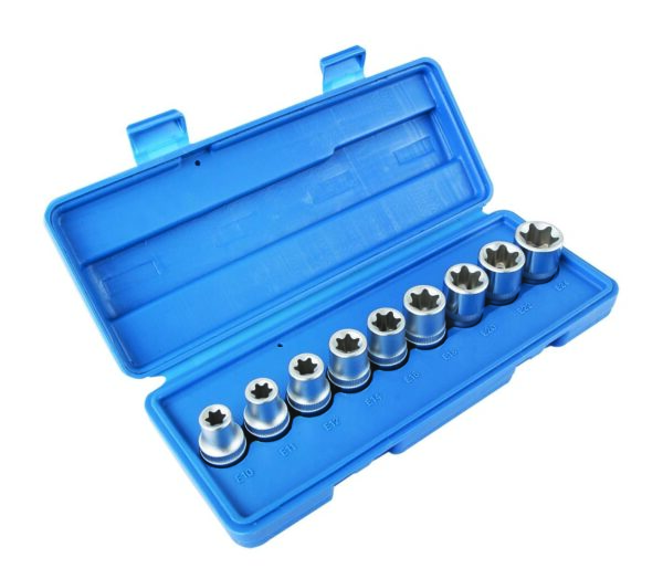 Coffret douilles 1/2" Torx E10 à E24 (9 pcs) - OM 7013 - CLAS Equipements – Image 3
