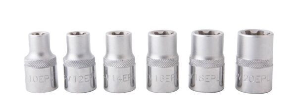 Douilles torx plus EP10 à ep20 L.37mm 1/2" (6 pcs) - OM 7017 - CLAS Equipements
