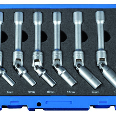 Coffret 6 douilles bougies ø8-9-10-12-14-16mm 3/8" CrV - OM 9213 - CLAS Equipements