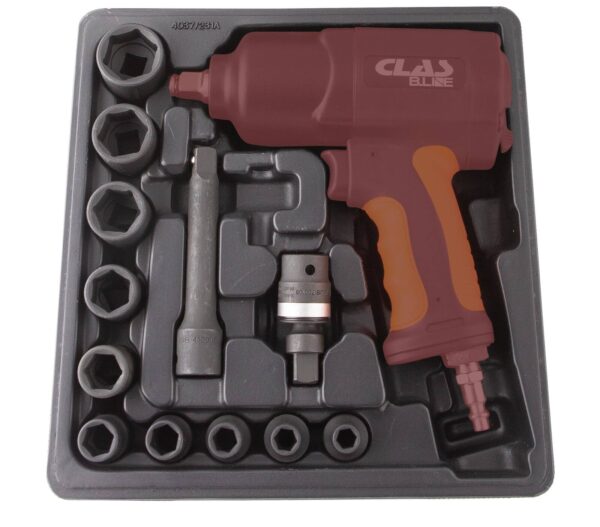 Coffret 12 pcs clé à choc 1/2" pneumatique + accessoires - OP 1431 - CLAS Equipements