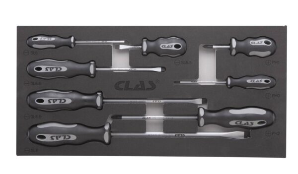 Insert 8 tournevis SVCM et poignée bi-matière PP+TPV - OS 1000 - CLAS Equipements