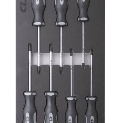 Insert 7 tournevis torx T10-40 SVCM et poignée bi-matière PP+TPV - OS 1100 - CLAS Equipements