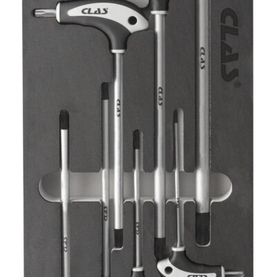 Insert 7 clés en T Torx T10-T40 SVCM et poignée bi-matière PP+TP - OS 2100 - CLAS Equipements