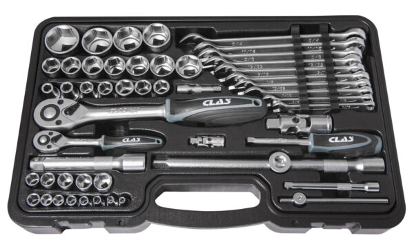 Coffret composition 52 pcs 1/4"-1/2" us-pouces CrV - OS 3055 - CLAS Equipements