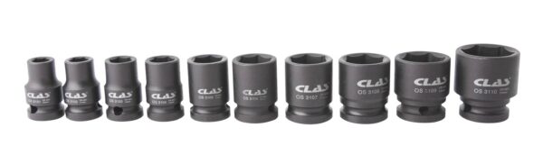 Coffret 10 douilles choc 10-27mm 1/2" Cr-Mo DIN ISO 2725-3 - OS 3100 - CLAS Equipements – Image 2