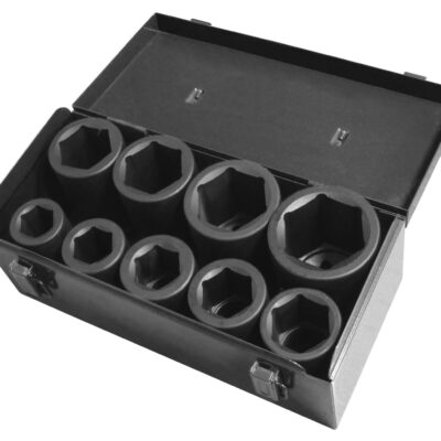 Coffret 9 douilles choc 6 pans longues 24-50mm 1" DIN ISO 3129 Cr-Mo - OS 3530 - CLAS Equipements